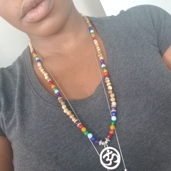 OM multi color beaded Necklace - Picture 2 of 3